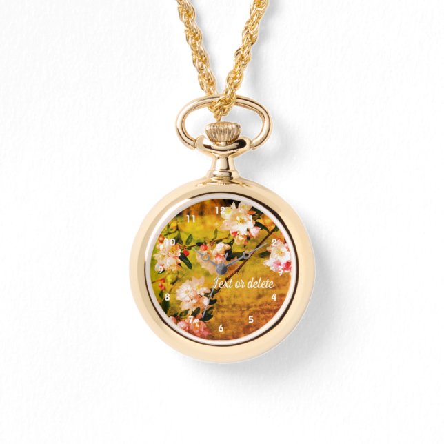 Montre Flores rose et blanche printanière Abstraites (Recto)