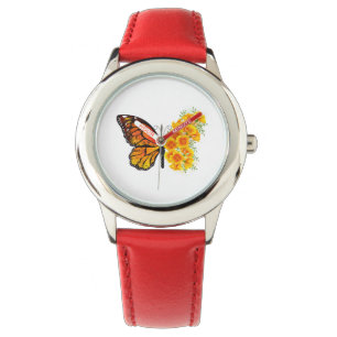Montre Flower Butterfly with Yellow California Poppy
