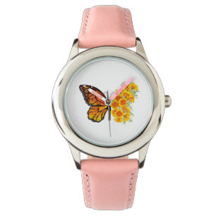 Montre Flower Butterfly with Yellow California Poppy