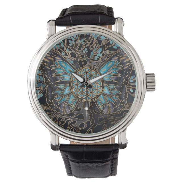 Montre Flower of Life - Tree of life - Butterfly (devant)