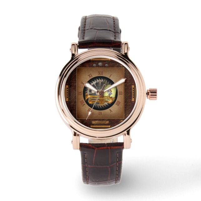Montre Flumpet Steampunk ~ Flügelhorn et Trumpet ~ Watch (Recto)