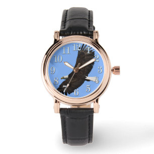 Montre Flying Bald Eagle and Blue Sky Wildlife Wristwatch