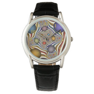 Montre Flying Up Colorful Moderne Art Fractal Abstrait
