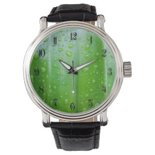 Montre Fond de feuilles vertes