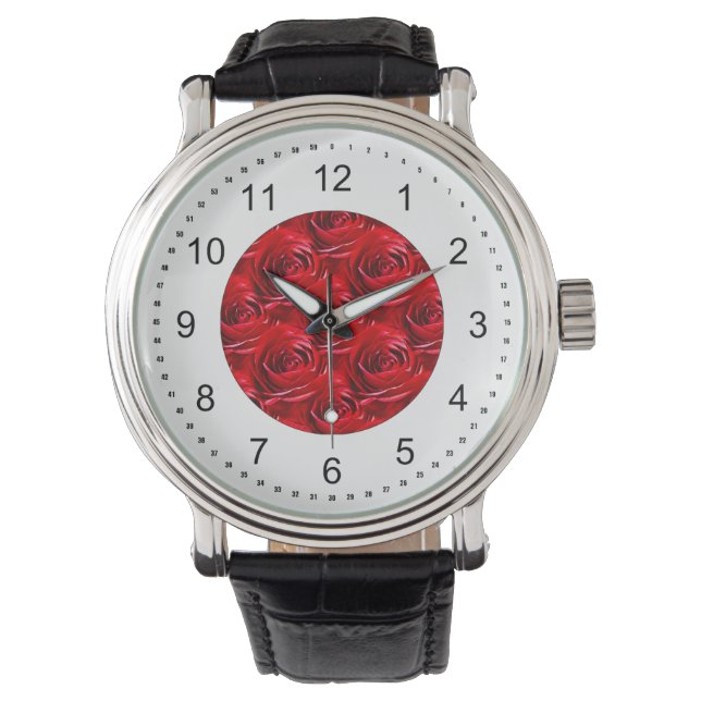 Montre Fond d'écran Abstrait du Centre de Rose Rouge (devant)