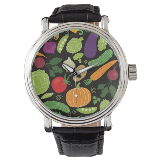 Montre Food on a black background (devant)