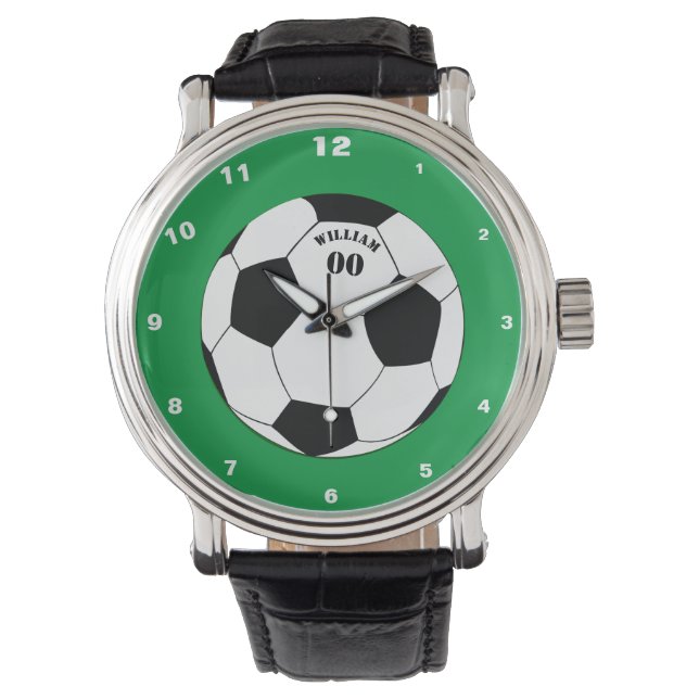 Montre Football & Football Ball Watch avec nom et numéro (devant)