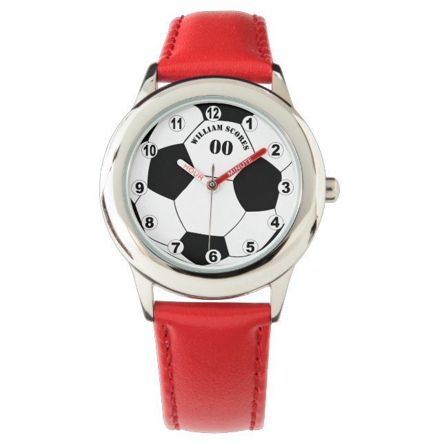 Montre Football & Football Ball Watch avec nom / numéro (devant)