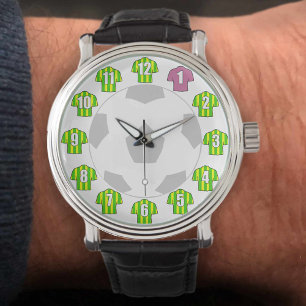 Montre Football Watch - avec Bande verte et jaune