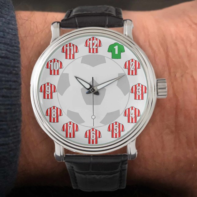 Montre Football Watch - avec Chemises rayées rouges (Créateur téléchargé)
