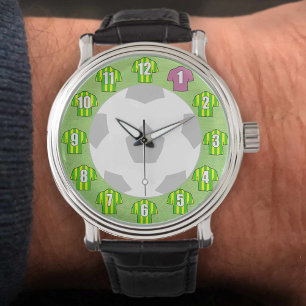 Montre Football Watch - avec Chemises vertes et jaunes