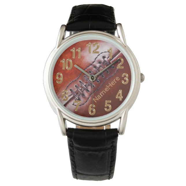 Montre Football Watch pour les hommes ou les garçons. Nom (devant)
