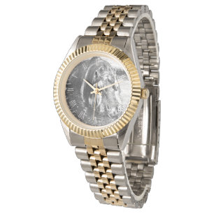 Montre **"Force intemporelle : Hippo noir et blanc granul