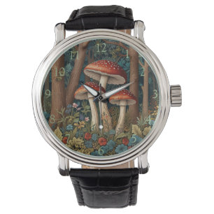 Montre Forêt boisée de champignon boho élégant