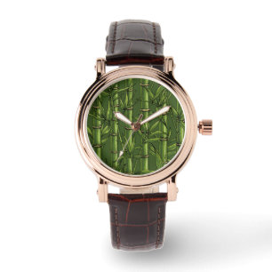 Montre Forêt de bambou en vert