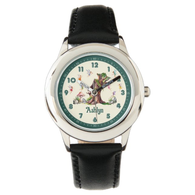 Montre Forêt d'Imaginaire de chalet mystique personnalisé (devant)