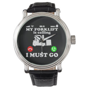 Montre Forklift Driver Truck est Calling Funny Telephone