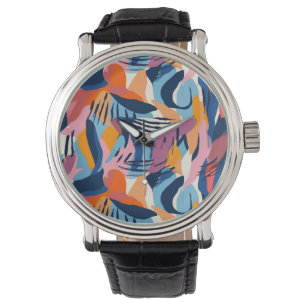 Montre Formes Abstraites Modernes Vibrantes