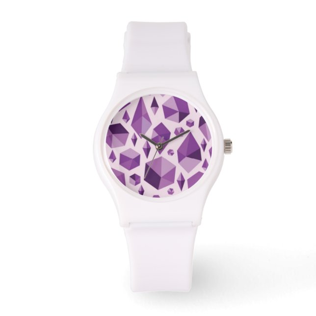 Montre Formes de bijoux géométriques violets (Recto)