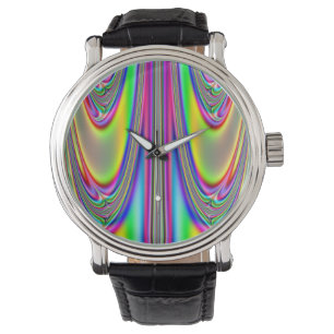 Montre fractale arc-en-ciel fondu