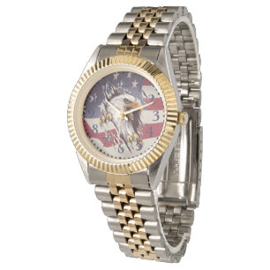 Montre Freedom Bald Eagle American Flag Watch