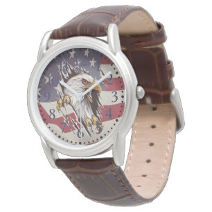 Montre Freedom Bald Eagle American Flag Watch