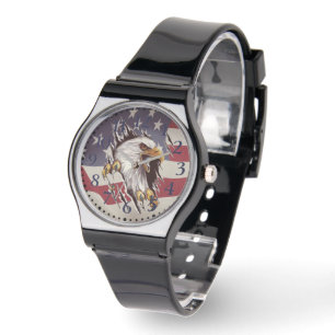 Montre Freedom Bald Eagle American Flag Watch