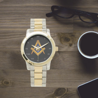 Montre Freemason Carré et Compass Charité Or maçonnique