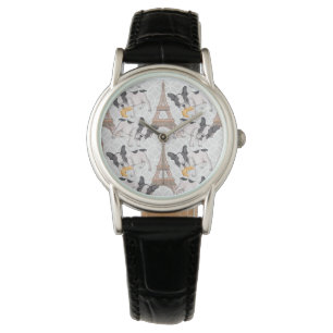 Montre French Buldog avec Croissant   Tour Eiffel