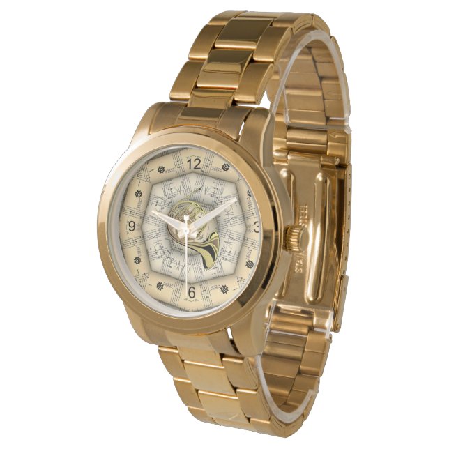 Montre French Horn ~ Étrange Design musical ~ Unique ~ (Incliné)