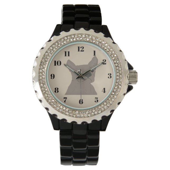 Montre Frenchie, beige (devant)