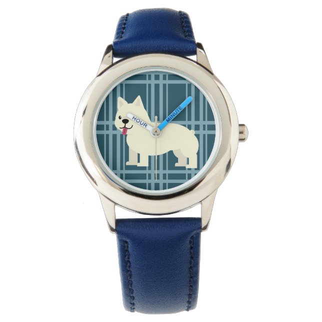 Montre Frenchie Plaid Blue (devant)