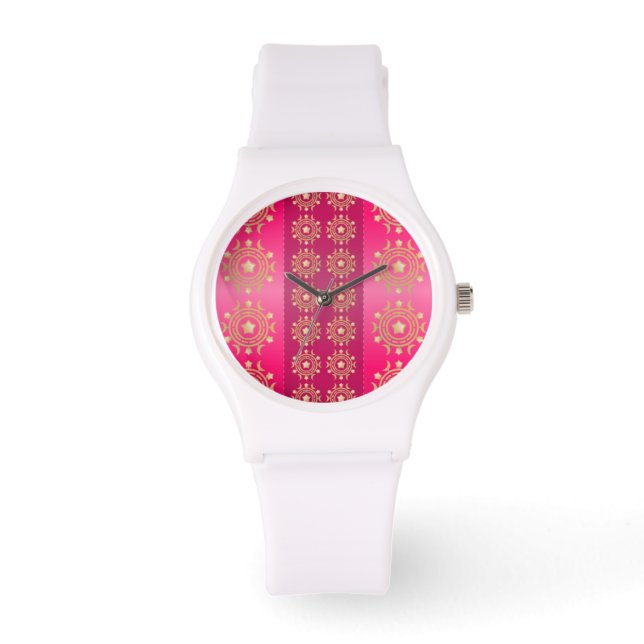 Montre Fuchsia Oriental Mandala Motif (Recto)