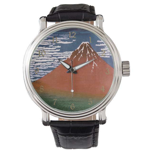 Montre Fuji rouge, Aka Fujiyama Volcan Katsushika Hokusai (devant)
