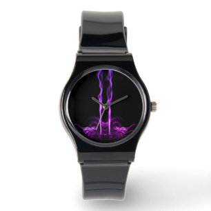 Montre Fumée de dragon noir et violet