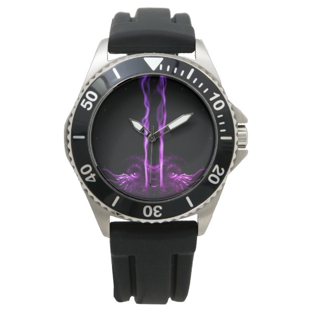 Montre Fumée de dragon noir et violet (devant)