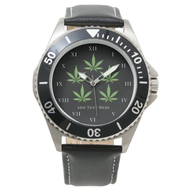 Montre Fumée de mauvaises herbes Nature Floral Flower (devant)