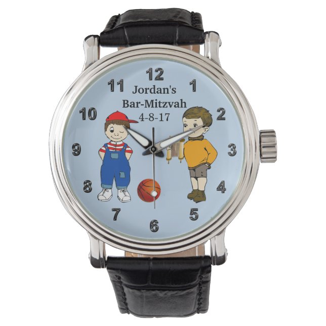 Montre Fun Bar-Mitzvah Cadeaux pour les garçons avec votr (devant)
