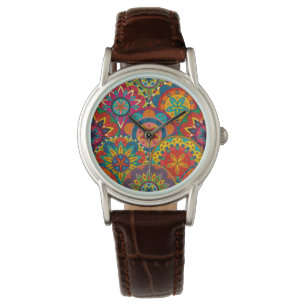 Montre Funky Retro couleur Motif Mandala
