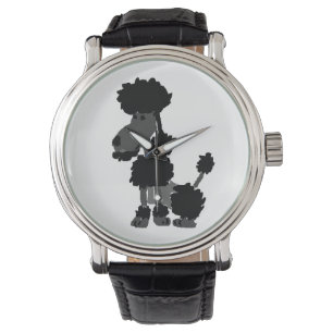 Montre Funny Black Poodle Dog Art