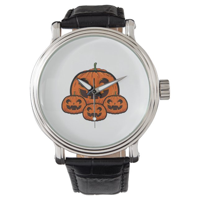 Montre Funny Halloween Citrouille, Halloween Éffrayant (devant)