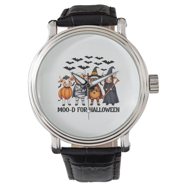 Montre Funny Highland Cow Moo-d pour Halloween (devant)