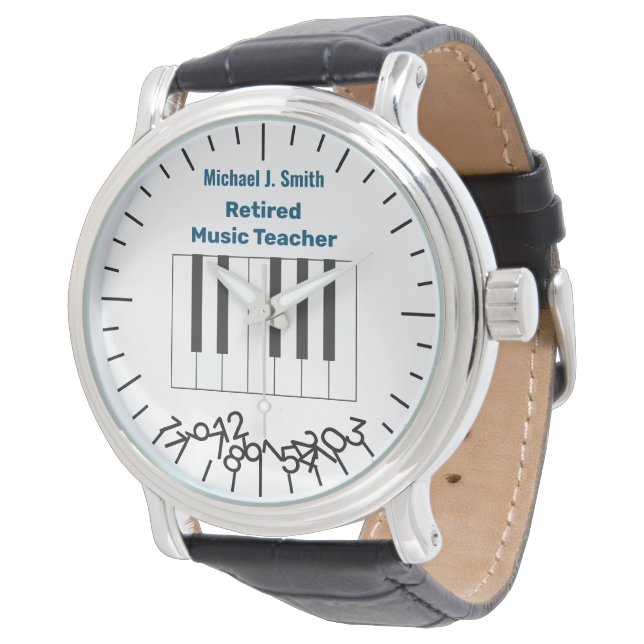 Montre Funny Musique retraitée Nom de l'enseignant Jumble (Incliné)