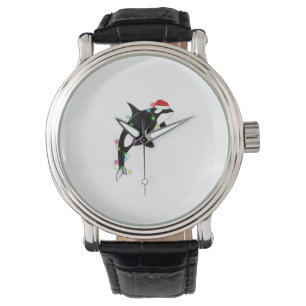 Montre Funny Orca Tueur Baleine Santa Chapeau Mer de Noël
