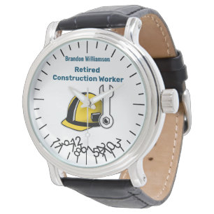 Montre Funny Retraité de la construction ouvrier numéros 