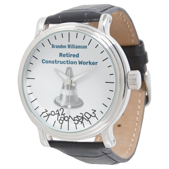Montre Funny Retraité de la construction ouvrier numéros  (Incliné)