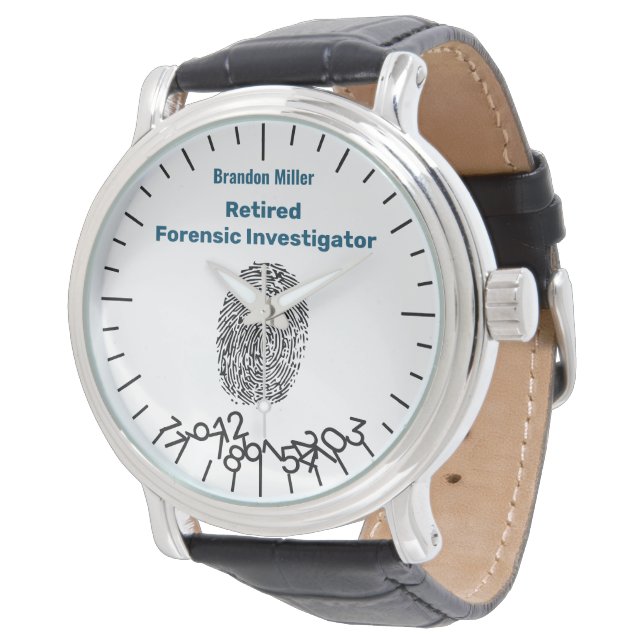 Montre Funny Retraité enquêteur judiciaire personnalisé (Incliné)