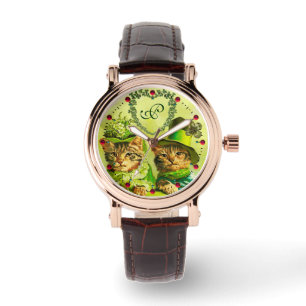 MONTRE FUNNY VIEILLE FASHION ST.PATRICK'S DAME CATS HEART