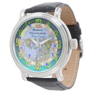 Montre Fuseaux horaires de voyageurs du monde d'UTC