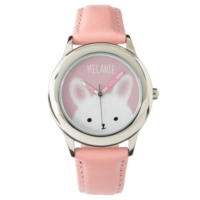 Montre Fuzzy Bunny Pink Personnalised (devant)